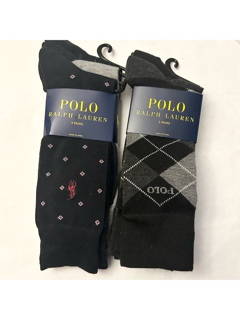 Polo by Ralph Lauren Men’s 6 Pairs Dress Socks 2 Sets of 3 Size 10 - 13 …